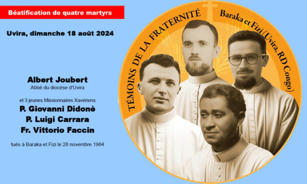 Béatification de quatre martyrs à Uvira le 18 août 2024