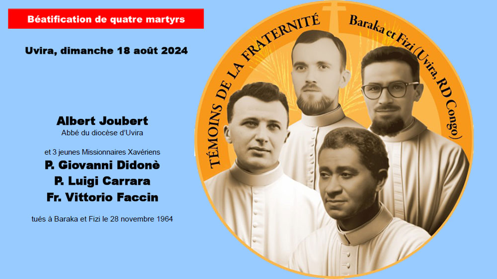 Béatification de quatre martyrs à Uvira le 18 août 2024